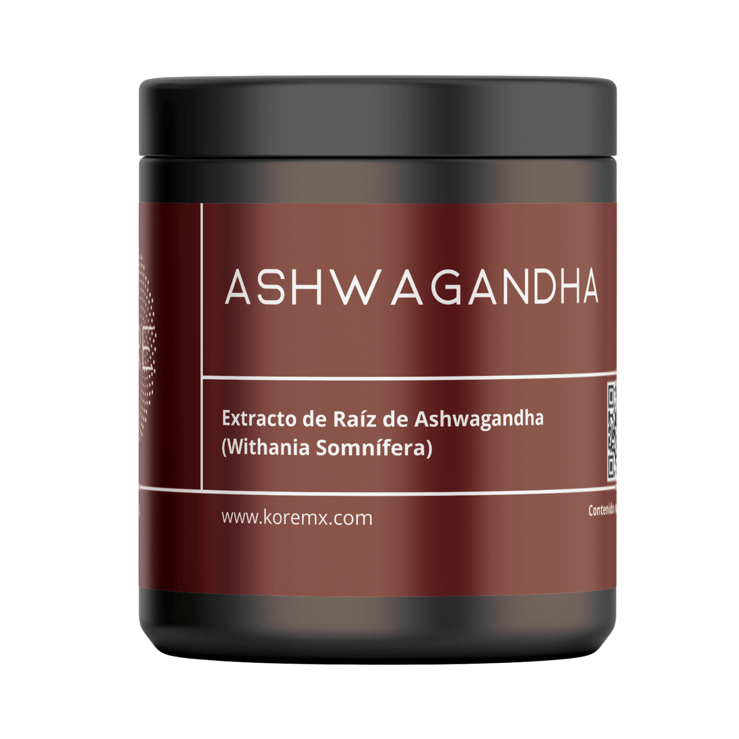 Ashwagandha (Withania somnifera) Extracto puro de Withania somnifera (Ashwagandha), planta utilizada tradicionalmente en sistemas herbales por su perfil adaptógeno. Presentado en un frasco con 60 cápsulas, es un complemento ideal para quienes buscan incor