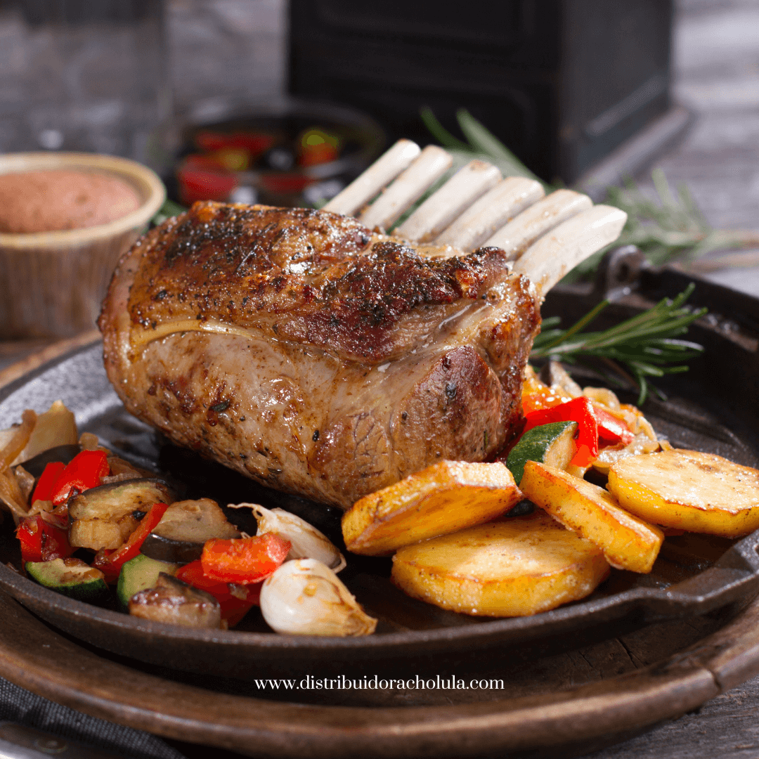 Rack Francés de Cordero El proceso de "francesar" un rack de cordero implica retirar la carne y grasa que rodea los huesos de las costillas, dejando los extremos de los huesos limpios y expuestos. Esto no solo le da una apariencia más elegante y atractiva