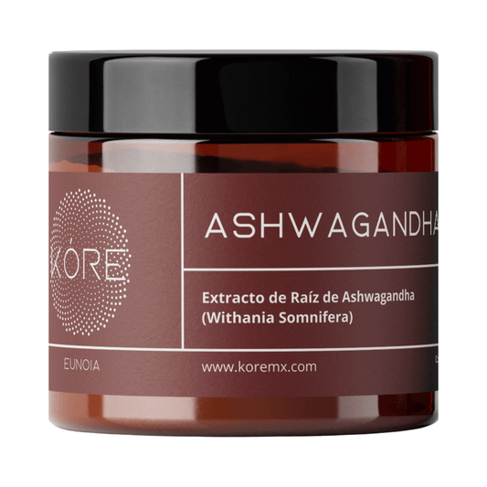 Ashwagandha (Withania somnifera) Extracto puro de Withania somnifera (Ashwagandha), planta utilizada tradicionalmente en sistemas herbales por su perfil adaptógeno. Presentado en un frasco con 60 cápsulas, es un complemento ideal para quienes buscan incor