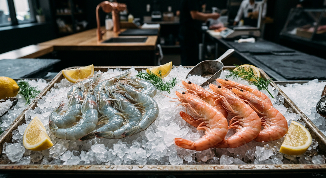 Camarón Pacotilla y Cristal: Venta al Mayoreo para Pescaderías y Restaurantes en Angelópolis — DSPC - Distribuidora San Pedro Cholula, San Pedro Cholula, Puebla, México